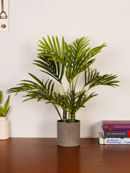 ARICK DECOR - 1.6Ft Artificial Green Golden Areca Palm Plant with Pot