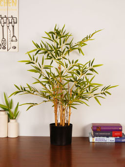 ARICK DECOR - 3Ft Artificial Green Bamboo Plant with Pot