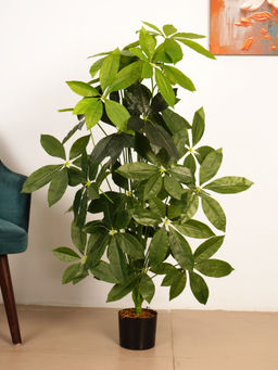 ARICK DECOR - 4Ft Artificial Green Pachira Money Tree Plant with Pot