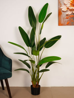 ARICK DECOR - 6Ft Artificial Green Bird of Paradise Plant with Pot