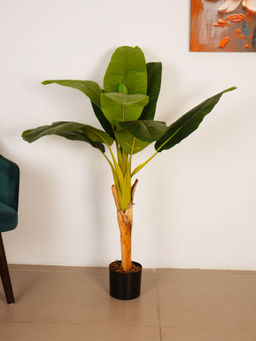 ARICK DECOR - 4Ft Artificial Green Bird of Paradise Plant with Pot
