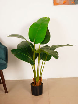 ARICK DECOR - 4Ft Artificial Green Banana Plant with Pot