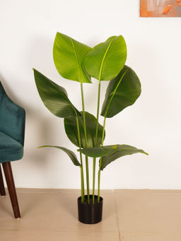 ARICK DECOR - 4Ft Artificial Green Banana Plant with Pot