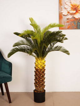 ARICK DECOR - 4Ft Artificial Green Cycas Palm Tree with Pot