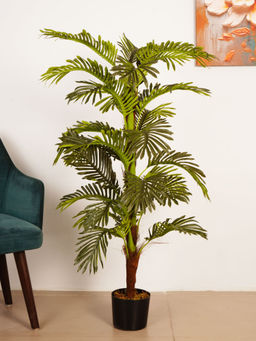 ARICK DECOR - 4.3Ft Artificial Green Moss Areca Palm Tree with Pot