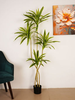 ARICK DECOR - 5Ft Artificial Green Dracaena Plant with Pot