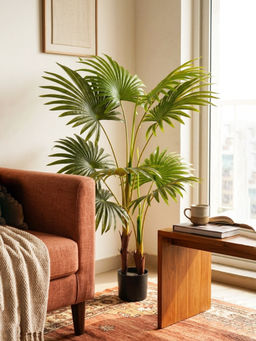 ARICK DECOR - 4Ft Artificial Green Palmetto Palm Tree with Pot