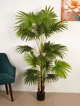 ARICK DECOR - 6Ft Artificial Green Palmetto Palm Tree with Pot