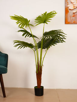 ARICK DECOR - 4Ft Artificial Green Palmetto Palm Tree with Pot
