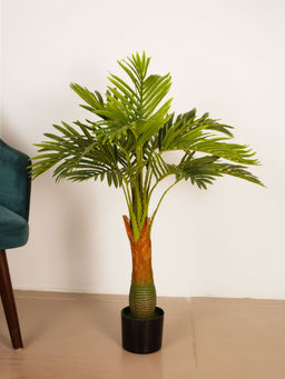 ARICK DECOR - 3.1Ft Artificial Green Bottle Areca Palm Plant with Pot