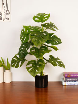 ARICK DECOR - Artificial Green Monstera 65Cm Faux Swiss Cheese Plant with Pot