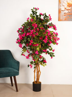 ARICK DECOR - 6Ft Artificial Pink Bougainvillea Flowers Tree in Pot