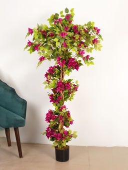 ARICK DECOR - 6Ft Artificial Purple Bougainvillea Flowers Tree in Pot