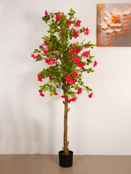 ARICK DECOR - 6.5Ft Artificial Pink Bougainvillea Flowers Tree in Pot