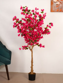 ARICK DECOR - 5Ft Artificial Pink Bougainvillea Flowers Tree in Pot