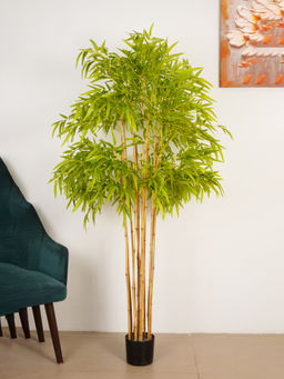 ARICK DECOR - 7Ft Artificial Green Bamboo Tree with Pot