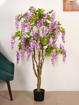 ARICK DECOR - 6Ft Artificial Purple Wisteria Flowers Tree in Pot