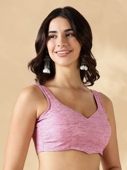Abhishti - Pink Sleeveless Sweetheart Neck Stitched Blouse