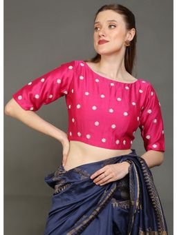 Palash - Magenta Hand Embroidered Chanderi Stitched Blouse