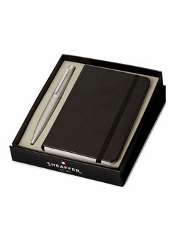 Sheaffer - VFM Ballpoint Pen with A6 Notebook Strobe Silver with Chrome Trims Gift Set