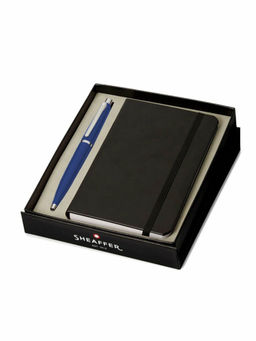 Sheaffer - VFM Ballpoint Pen with A6 Notebook Neon Blue with Chrome Trims Gift Set