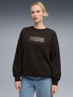 Puma - Maximal Metallic Women Oversized Crew Black Sweatshirt