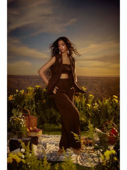 Nirmooha - Brown Gossamer Glitz Blazer