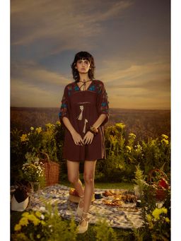 Nirmooha - Brown Vintage Vibe Dress