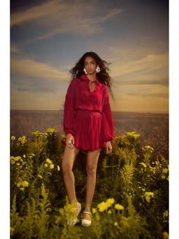 Nirmooha - Maroon Easy Breezy Skirt with Top (Set of 2)