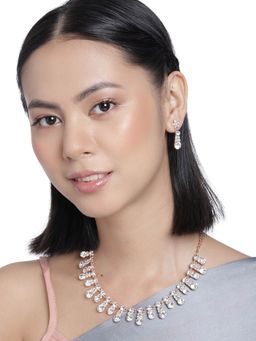 Accessher - Rose gold plated Ad Studded Handcrafted Necklace
