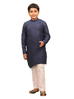 Manyavar - Boys Blue Party Wear Kurta Churidar (set Of 2)