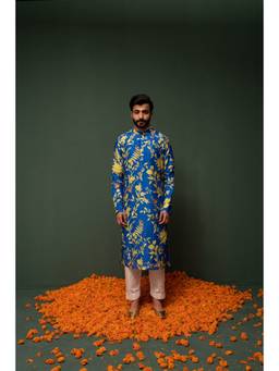 Chrkha - Masakali Blue Printed Kurta With Pant