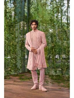 Jigar and Nikita - The Regal Paw Sherwani and Kurta with Trouser and Dupatta