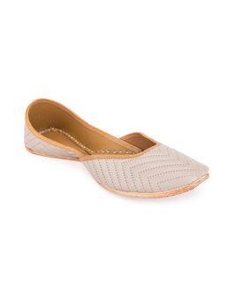 5 Elements by Radhika Gupta - Embellished Off White Juttis