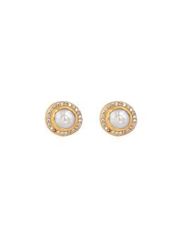 ZARIIN - Gold Witty and Wise Baroque Pearl Studs
