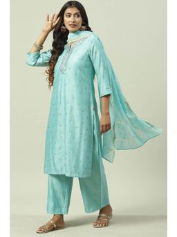 Biba - Turquoise Embellished Palazzo (Set of 3)