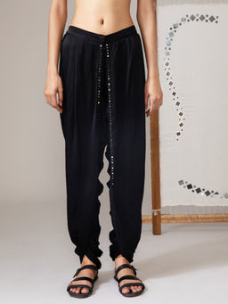 Twenty Nine - Black Mirrorwork Tulip Dhotis