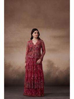 FALSA - Carmine Blouse with Jacket & Lehenga
