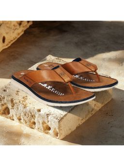 Bugatti - Corfu Brown Leather Mens Thong Sandals