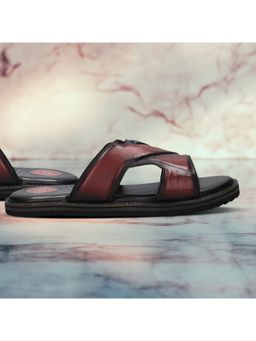 Bugatti - Men Cobie Dark Maroon Wide Sandals