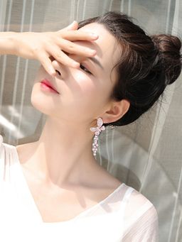 Yellow Chimes - Rose Gold Contemporary Drop Earrings