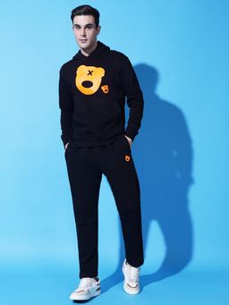 Griffel - Printed Regular Fit Black Orange Tracksuit (Set of 2)