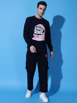 Griffel - I Need Space Printed Regular Fit Navy Tracksuit (Set of 2)