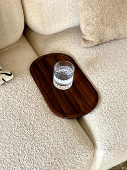 Mason Home - Dark Brown Oval Elm Sofa Tray