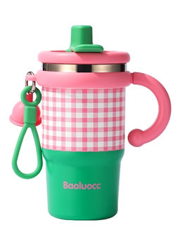 Little Surprise Box - Green & Pink Checkered Stainless Steel Tumbler