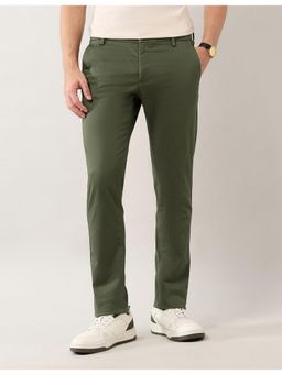 Arrow Sports - Mens Green Satin Slim Fit Trouser