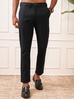 LOCOMOTIVE - Mens Navy Blue Mid Rise Straight Trouser