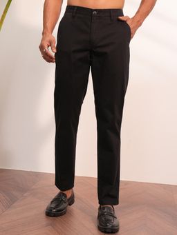 LOCOMOTIVE - Mens Black Mid Rise Straight Trouser