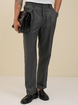 LOCOMOTIVE - Mens Grey Pleated Trouser