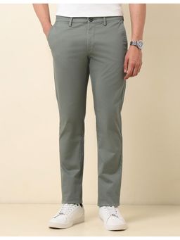 U.S. POLO ASSN. - Mens Green Dobby Denver Slim Fit Trouser